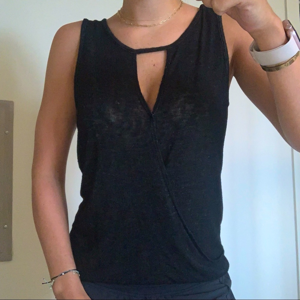 NWOT velvet by graham and spencer black flowy top